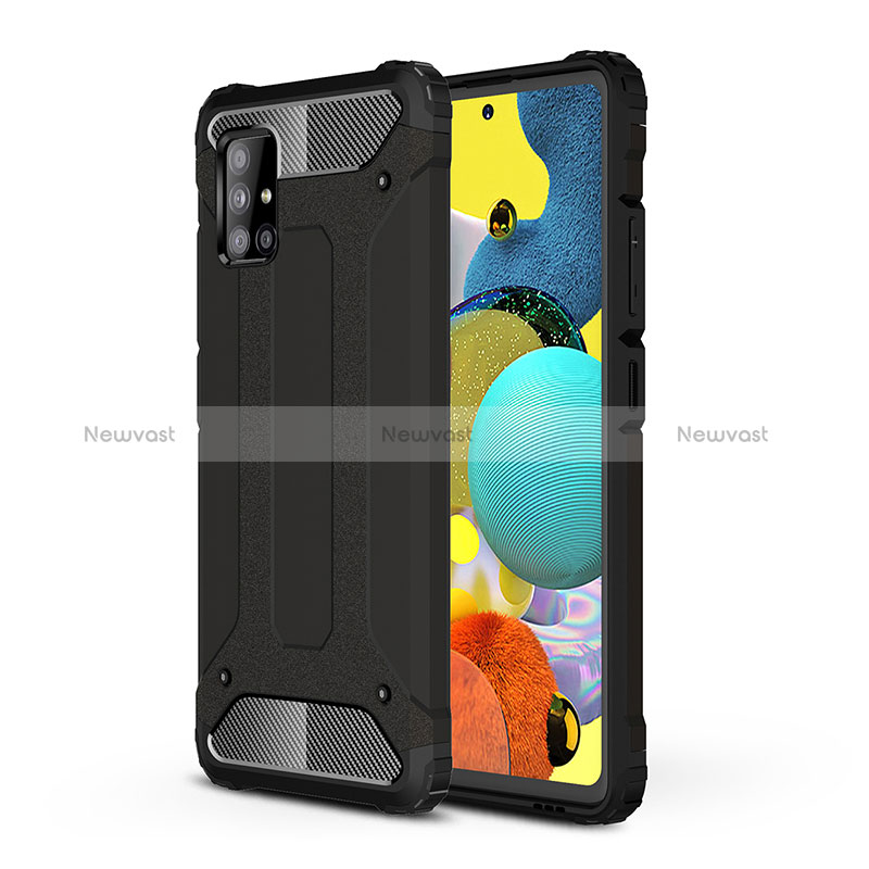 Silicone Matte Finish and Plastic Back Cover Case WL1 for Samsung Galaxy M40S Black