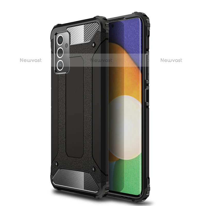 Silicone Matte Finish and Plastic Back Cover Case WL1 for Samsung Galaxy Quantum2 5G Black