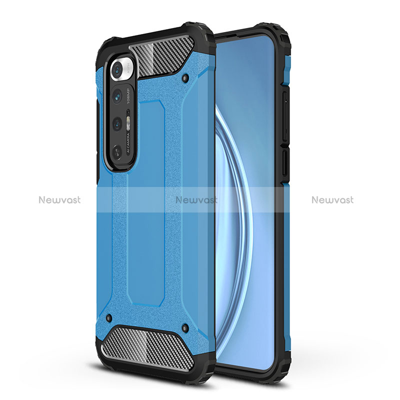 Silicone Matte Finish and Plastic Back Cover Case WL1 for Xiaomi Mi 10S 5G Blue