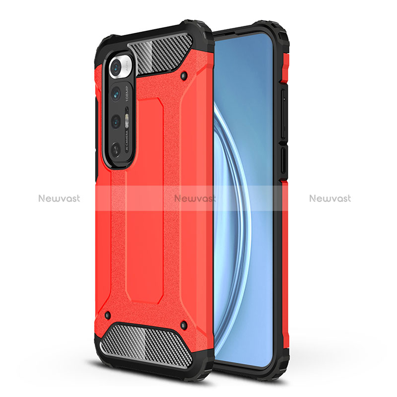 Silicone Matte Finish and Plastic Back Cover Case WL1 for Xiaomi Mi 10S 5G Red