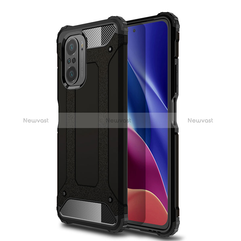 Silicone Matte Finish and Plastic Back Cover Case WL1 for Xiaomi Redmi K40 Pro+ Plus 5G Black