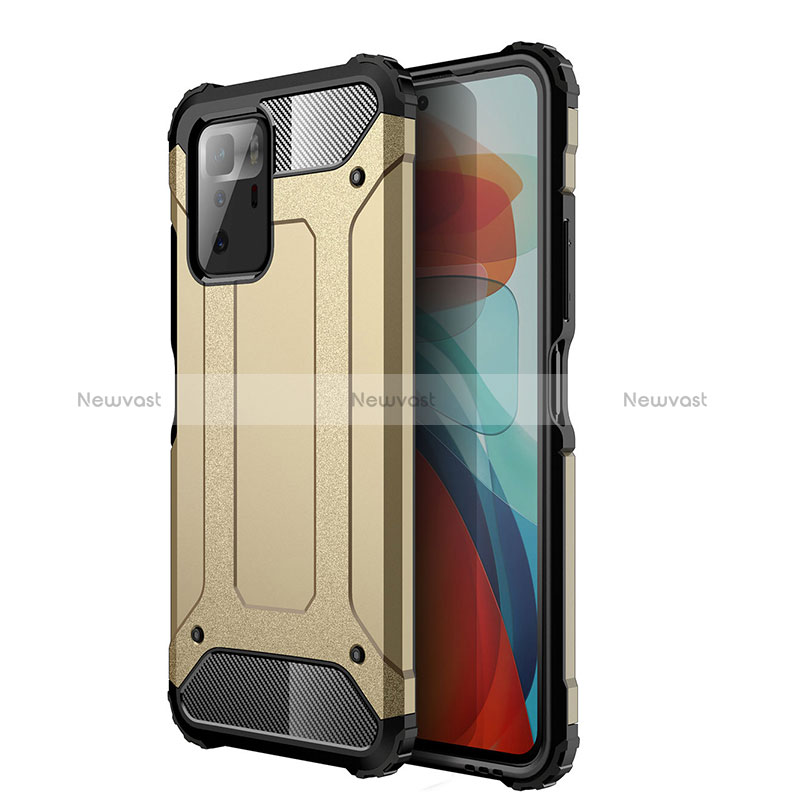 Silicone Matte Finish and Plastic Back Cover Case WL1 for Xiaomi Redmi Note 10 Pro 5G Gold
