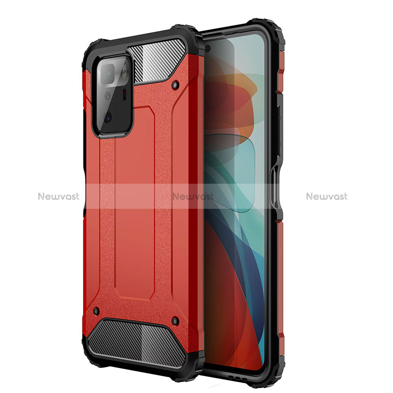 Silicone Matte Finish and Plastic Back Cover Case WL1 for Xiaomi Redmi Note 10 Pro 5G Red