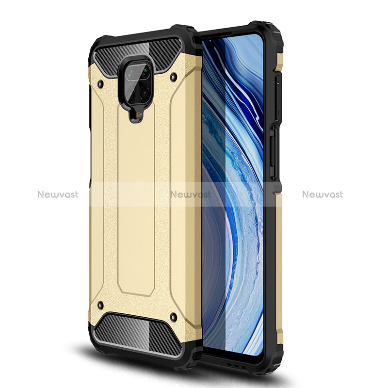 Silicone Matte Finish and Plastic Back Cover Case WL1 for Xiaomi Redmi Note 9 Pro Gold