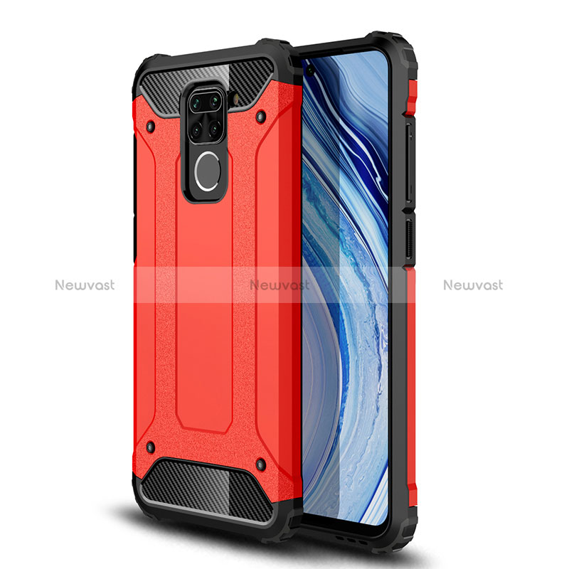 Silicone Matte Finish and Plastic Back Cover Case WL1 for Xiaomi Redmi Note 9 Red