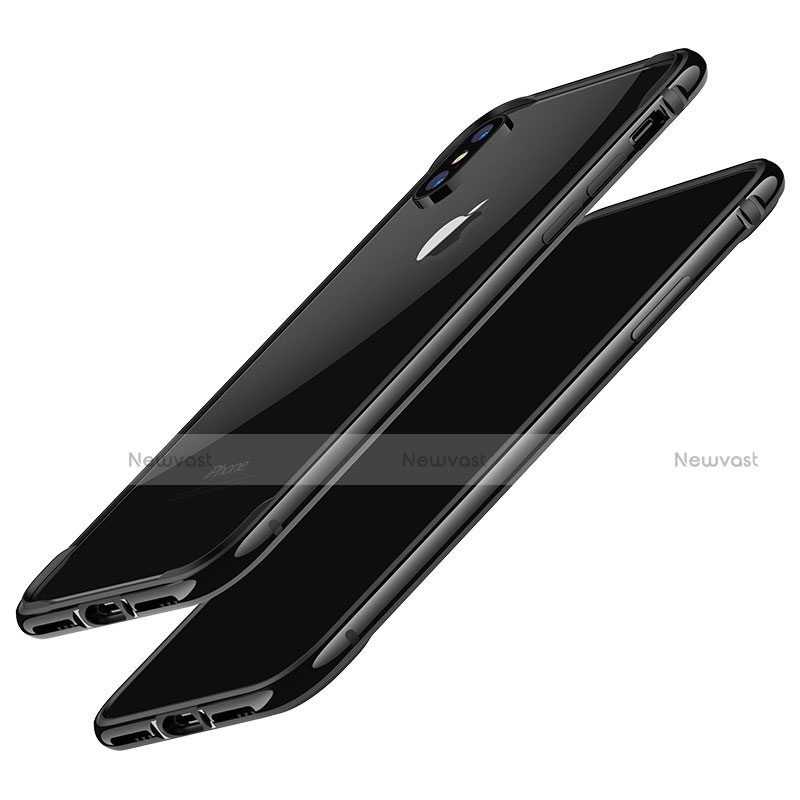 Silicone Silicone Frame Case F02 for Apple iPhone X Black