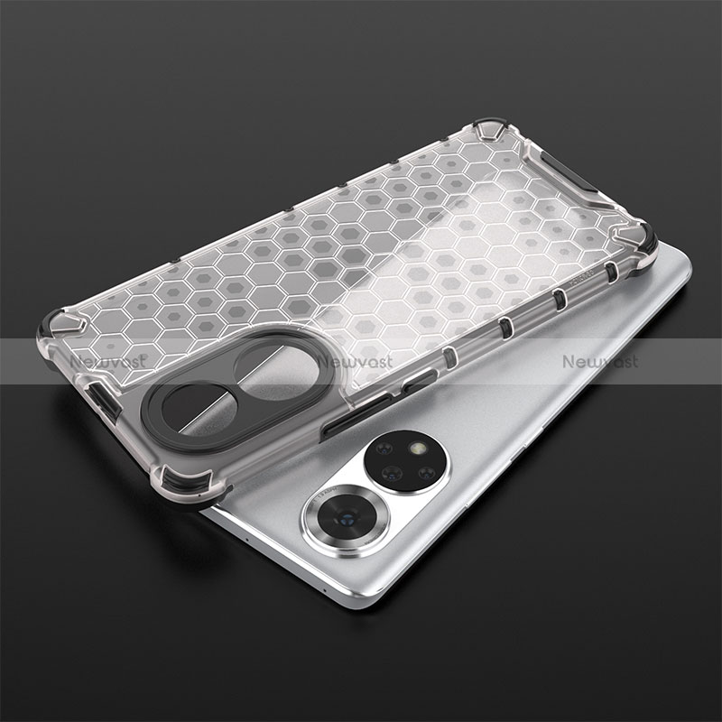 Silicone Transparent Frame Case Cover 360 Degrees AM1 for Huawei Honor 50 5G