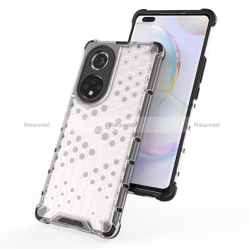 Silicone Transparent Frame Case Cover 360 Degrees AM1 for Huawei Honor 50 Pro 5G