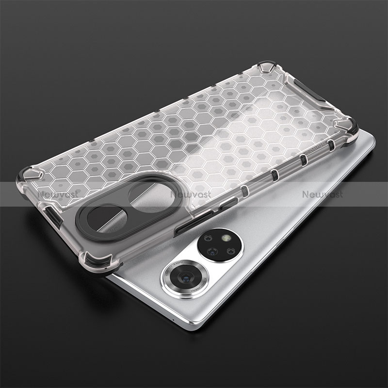 Silicone Transparent Frame Case Cover 360 Degrees AM1 for Huawei Honor 50 Pro 5G