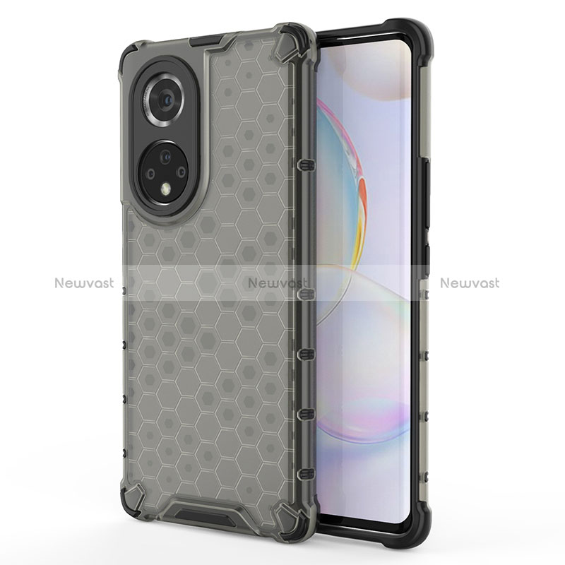 Silicone Transparent Frame Case Cover 360 Degrees AM1 for Huawei Honor 50 Pro 5G Black