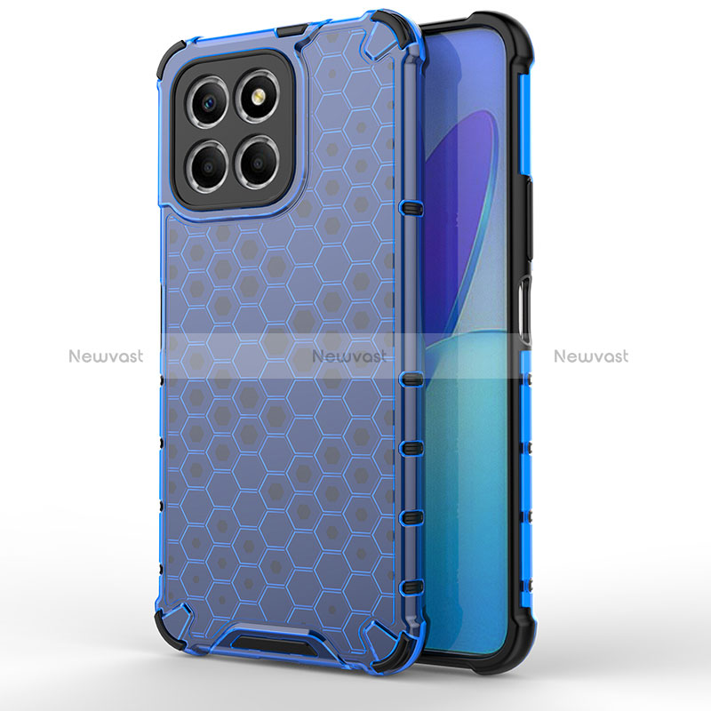 Silicone Transparent Frame Case Cover 360 Degrees AM1 for Huawei Honor 70 Lite 5G Blue