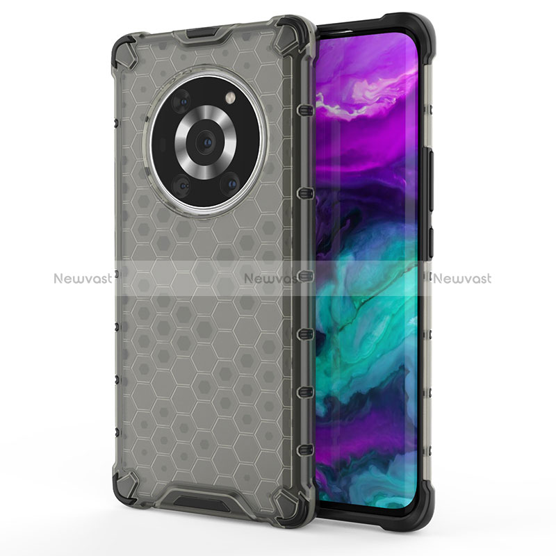 Silicone Transparent Frame Case Cover 360 Degrees AM1 for Huawei Honor Magic3 Pro 5G Black