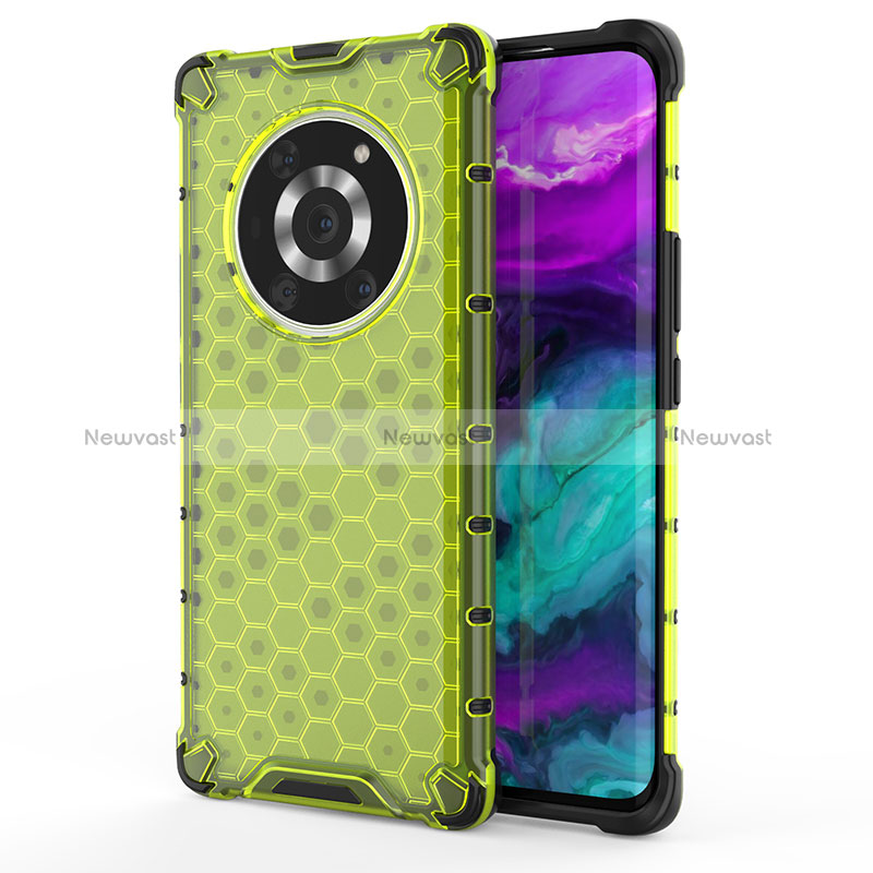 Silicone Transparent Frame Case Cover 360 Degrees AM1 for Huawei Honor Magic3 Pro 5G Green