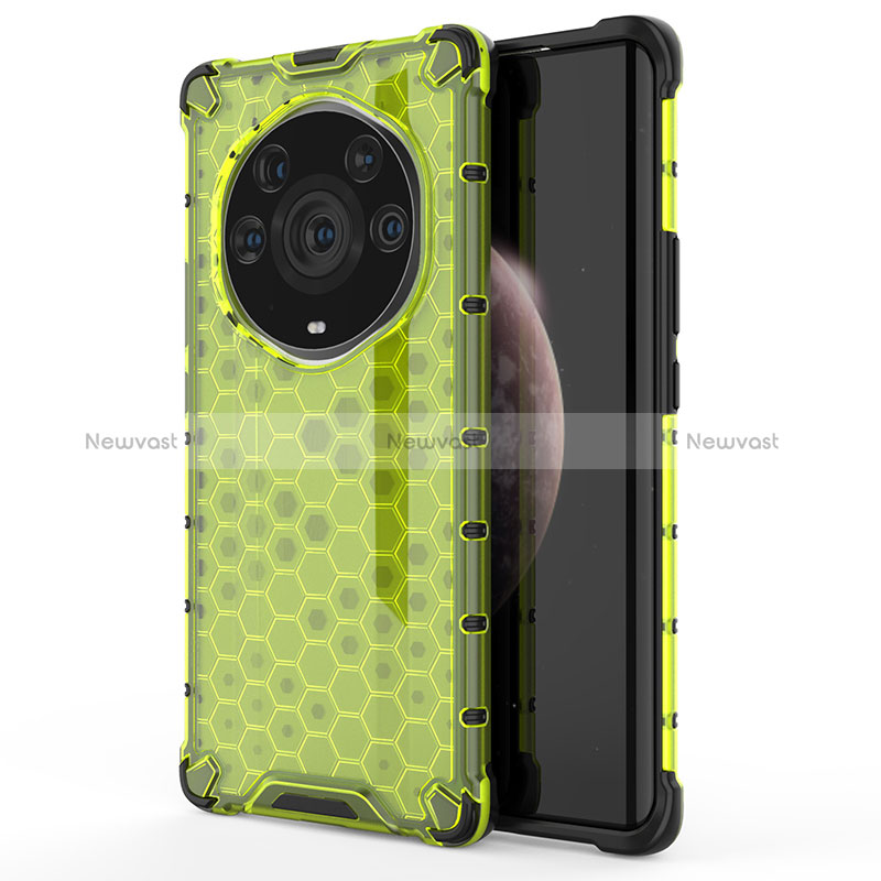 Silicone Transparent Frame Case Cover 360 Degrees AM1 for Huawei Honor Magic3 Pro+ Plus 5G Green