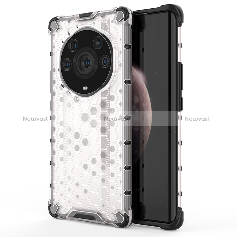 Silicone Transparent Frame Case Cover 360 Degrees AM1 for Huawei Honor Magic3 Pro+ Plus 5G White