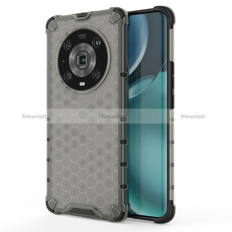 Silicone Transparent Frame Case Cover 360 Degrees AM1 for Huawei Honor Magic4 Pro 5G Black