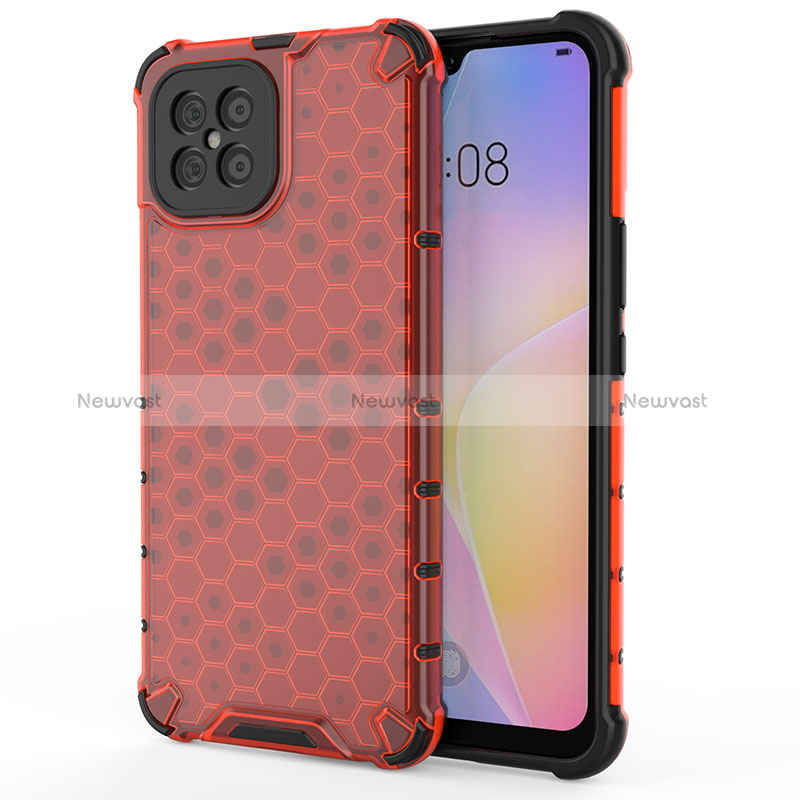 Silicone Transparent Frame Case Cover 360 Degrees AM1 for Huawei Nova 8 SE 4G Red