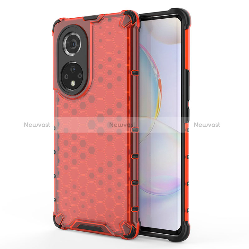 Silicone Transparent Frame Case Cover 360 Degrees AM1 for Huawei Nova 9 Pro Red