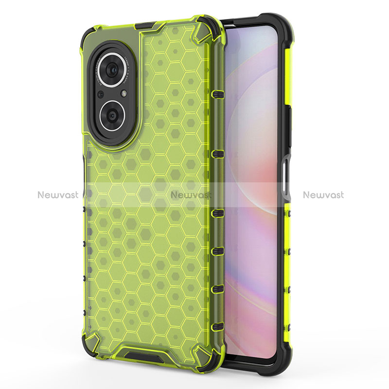 Silicone Transparent Frame Case Cover 360 Degrees AM1 for Huawei Nova 9 SE Green