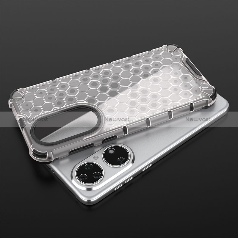 Silicone Transparent Frame Case Cover 360 Degrees AM1 for Huawei P50