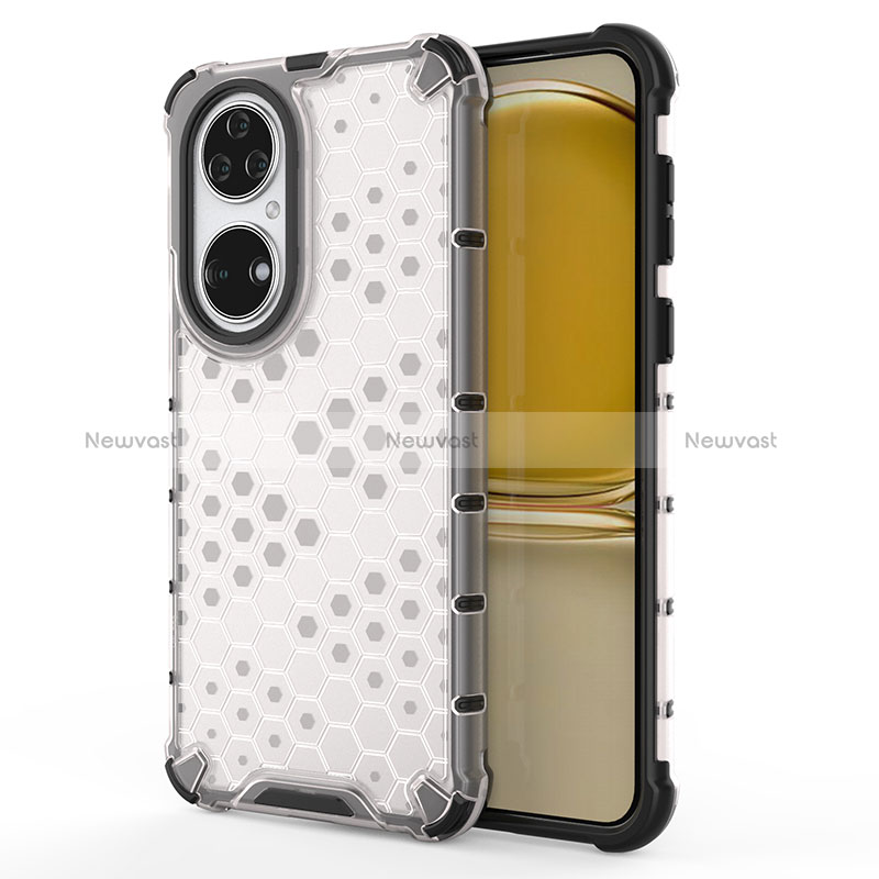 Silicone Transparent Frame Case Cover 360 Degrees AM1 for Huawei P50