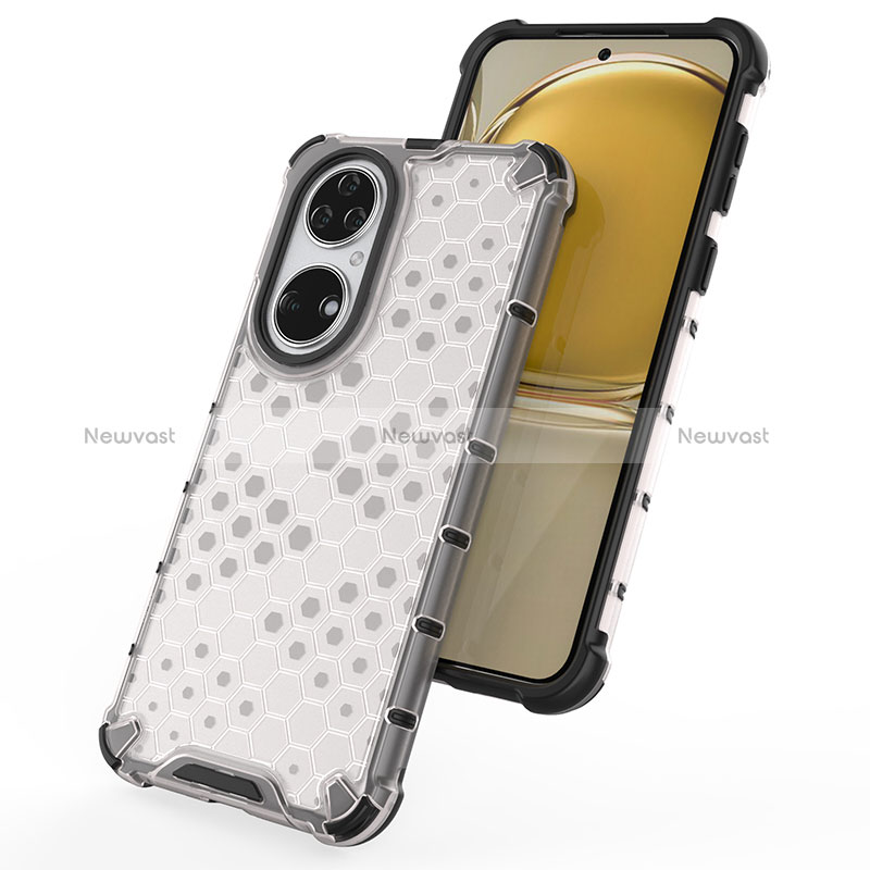 Silicone Transparent Frame Case Cover 360 Degrees AM1 for Huawei P50 Pro