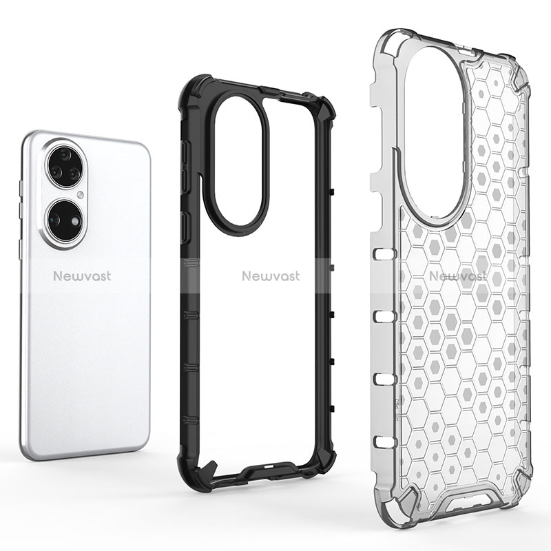 Silicone Transparent Frame Case Cover 360 Degrees AM1 for Huawei P50e