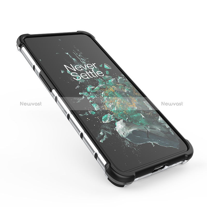 Silicone Transparent Frame Case Cover 360 Degrees AM1 for OnePlus 10T 5G