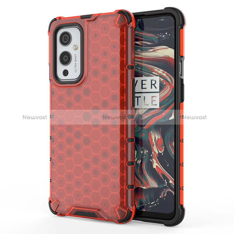 Silicone Transparent Frame Case Cover 360 Degrees AM1 for OnePlus 9 5G