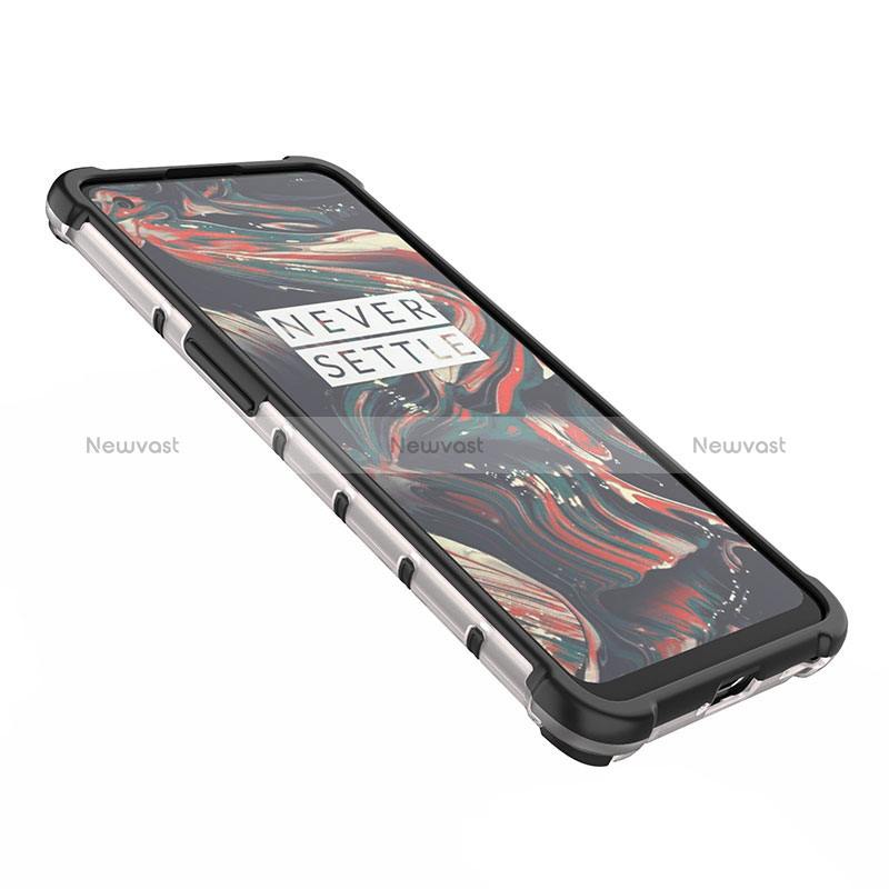 Silicone Transparent Frame Case Cover 360 Degrees AM1 for OnePlus 9 5G