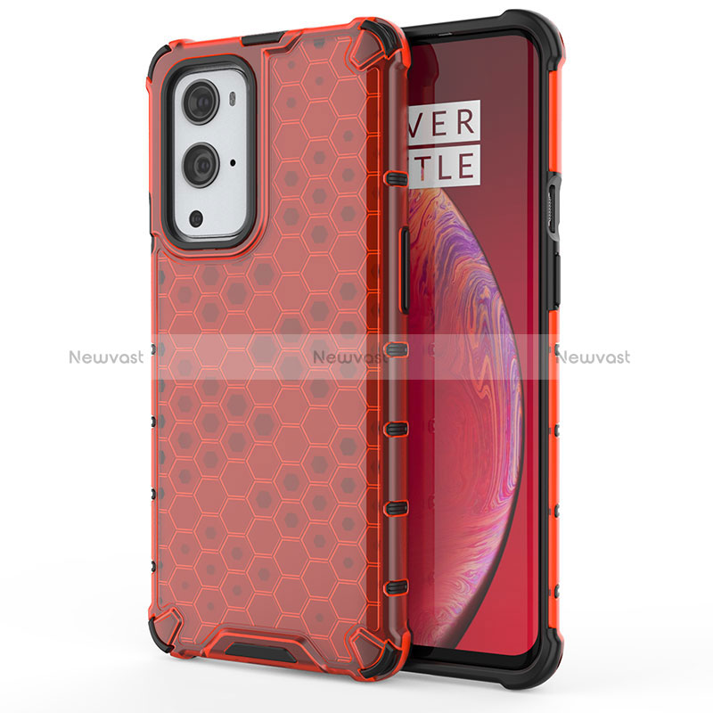 Silicone Transparent Frame Case Cover 360 Degrees AM1 for OnePlus 9 Pro 5G