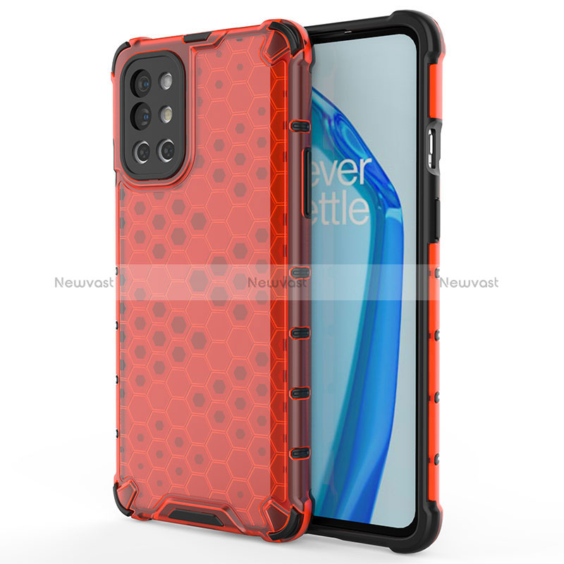 Silicone Transparent Frame Case Cover 360 Degrees AM1 for OnePlus 9R 5G