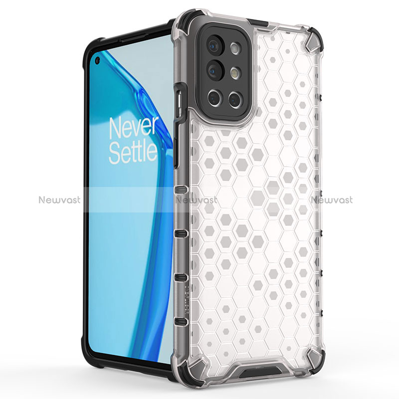 Silicone Transparent Frame Case Cover 360 Degrees AM1 for OnePlus 9R 5G