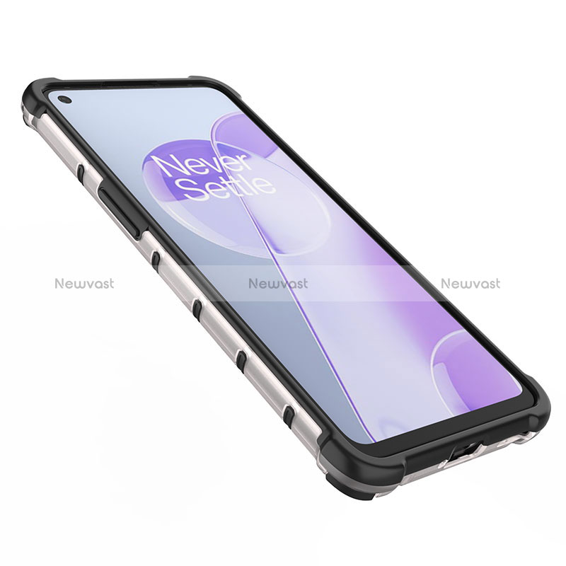 Silicone Transparent Frame Case Cover 360 Degrees AM1 for OnePlus 9RT 5G