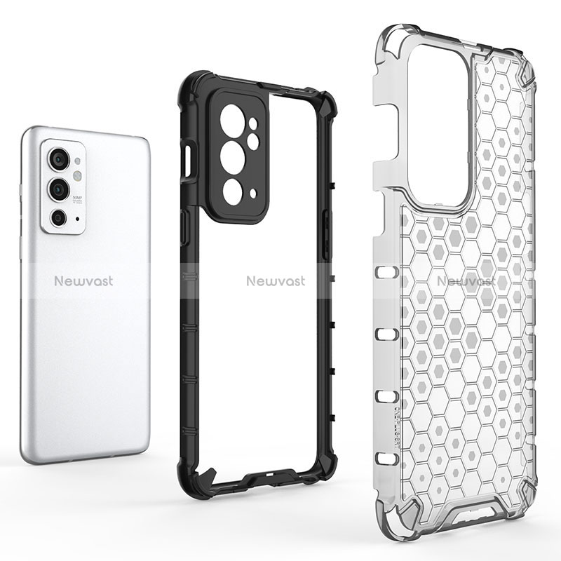 Silicone Transparent Frame Case Cover 360 Degrees AM1 for OnePlus 9RT 5G