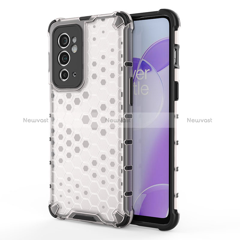 Silicone Transparent Frame Case Cover 360 Degrees AM1 for OnePlus 9RT 5G