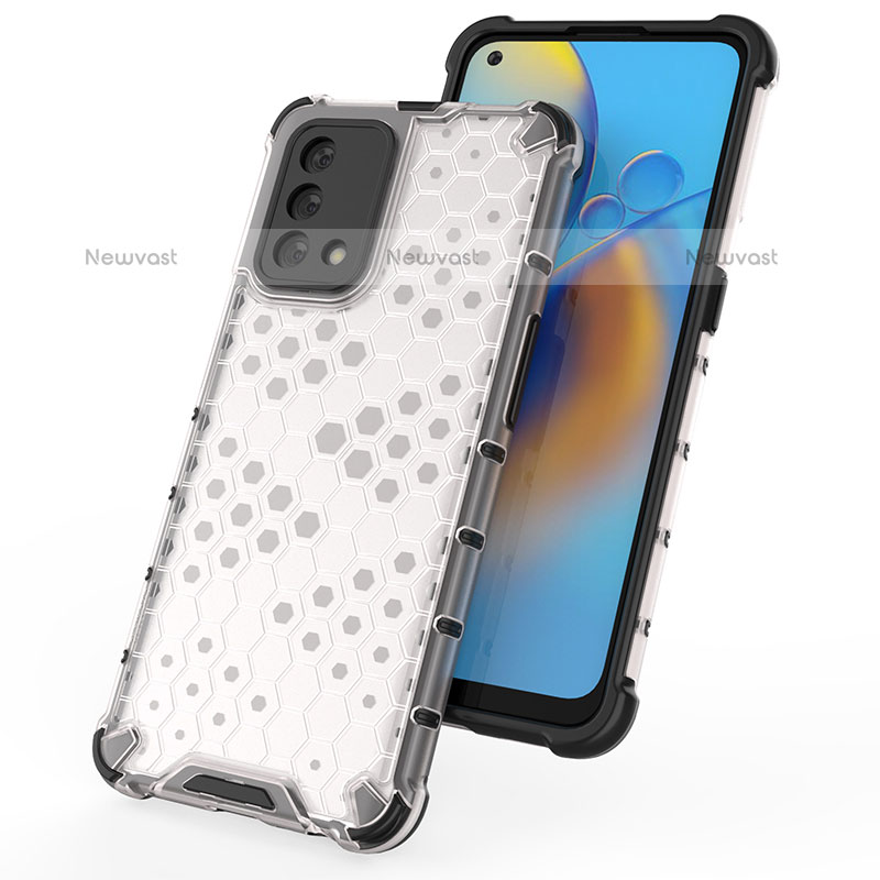 Silicone Transparent Frame Case Cover 360 Degrees AM1 for Oppo A74 4G