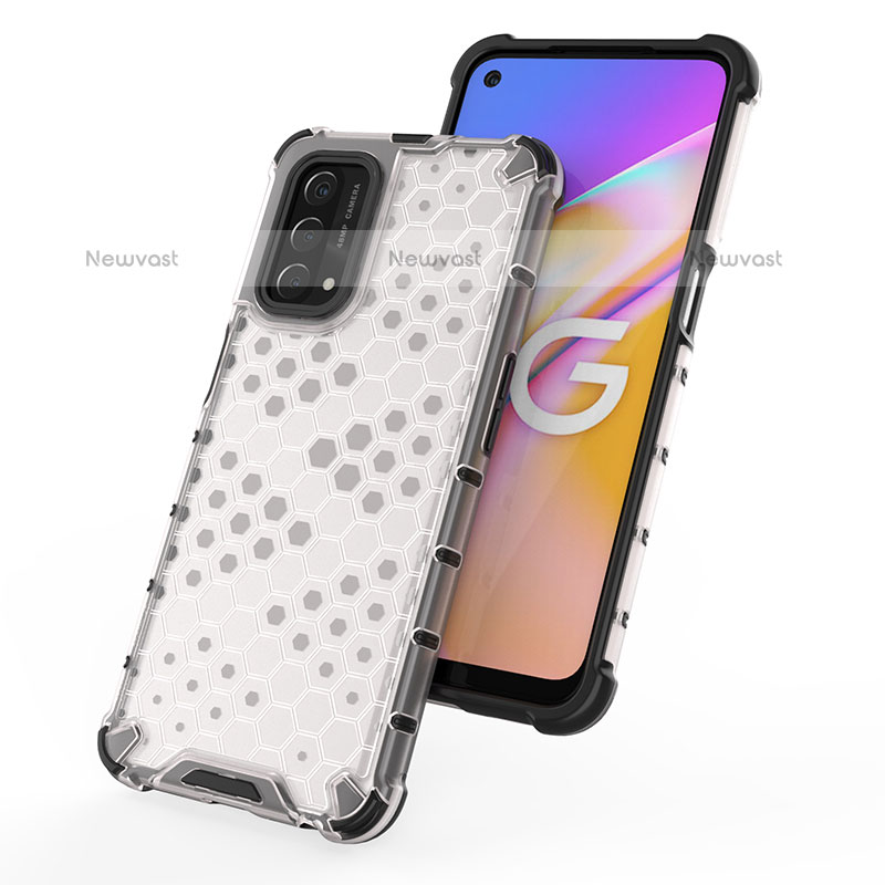 Silicone Transparent Frame Case Cover 360 Degrees AM1 for Oppo A93 5G