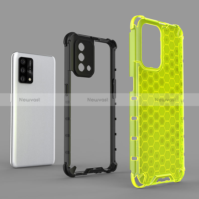 Silicone Transparent Frame Case Cover 360 Degrees AM1 for Oppo A95 4G