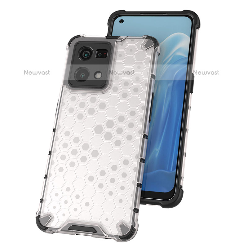 Silicone Transparent Frame Case Cover 360 Degrees AM1 for Oppo F21 Pro 4G