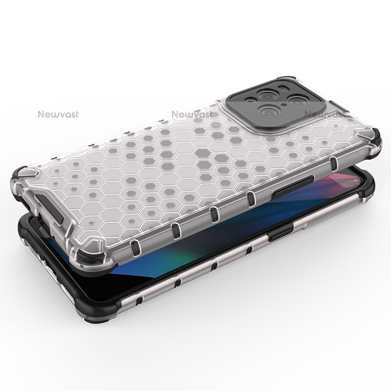 Silicone Transparent Frame Case Cover 360 Degrees AM1 for Oppo Find X3 Pro 5G