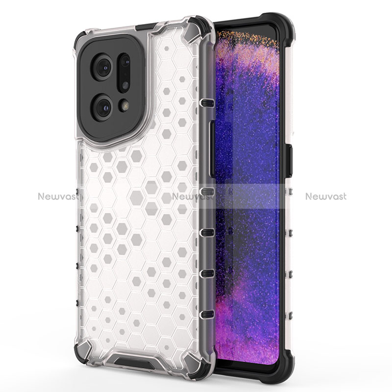 Silicone Transparent Frame Case Cover 360 Degrees AM1 for Oppo Find X5 5G