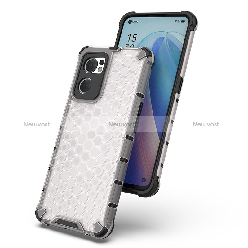 Silicone Transparent Frame Case Cover 360 Degrees AM1 for Oppo Find X5 Lite 5G