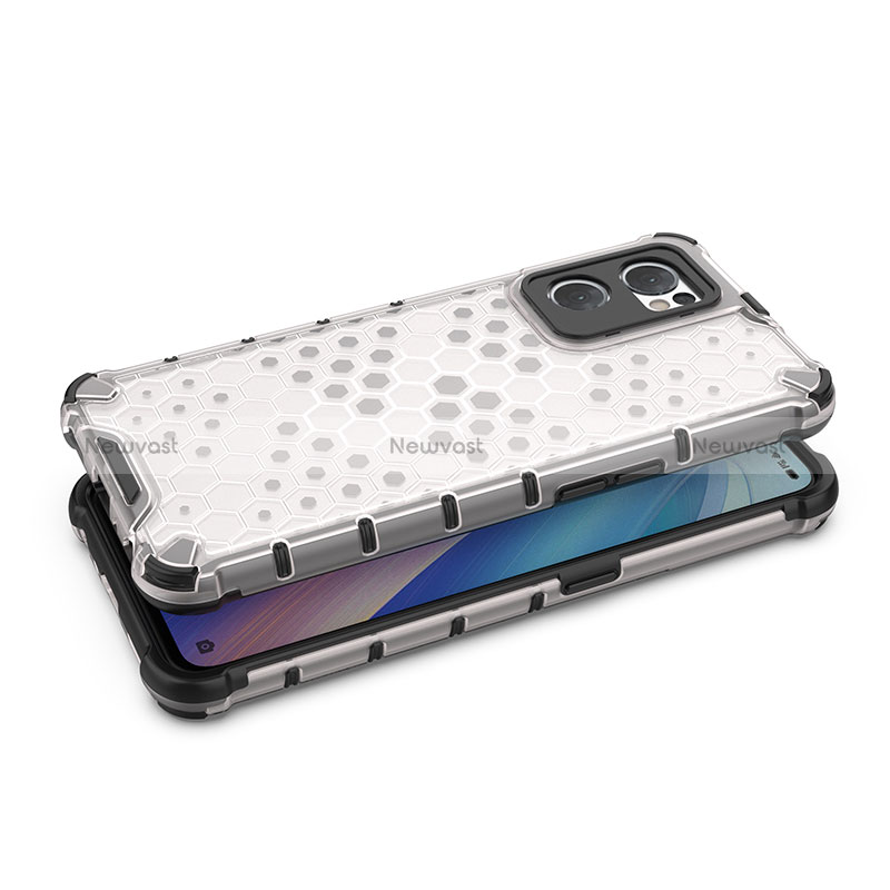 Silicone Transparent Frame Case Cover 360 Degrees AM1 for Oppo Find X5 Lite 5G