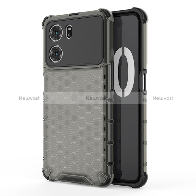 Silicone Transparent Frame Case Cover 360 Degrees AM1 for Oppo K10 5G Black