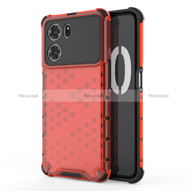 Silicone Transparent Frame Case Cover 360 Degrees AM1 for Oppo K10 5G Red