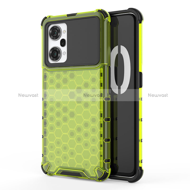 Silicone Transparent Frame Case Cover 360 Degrees AM1 for Oppo K10 Pro 5G Green
