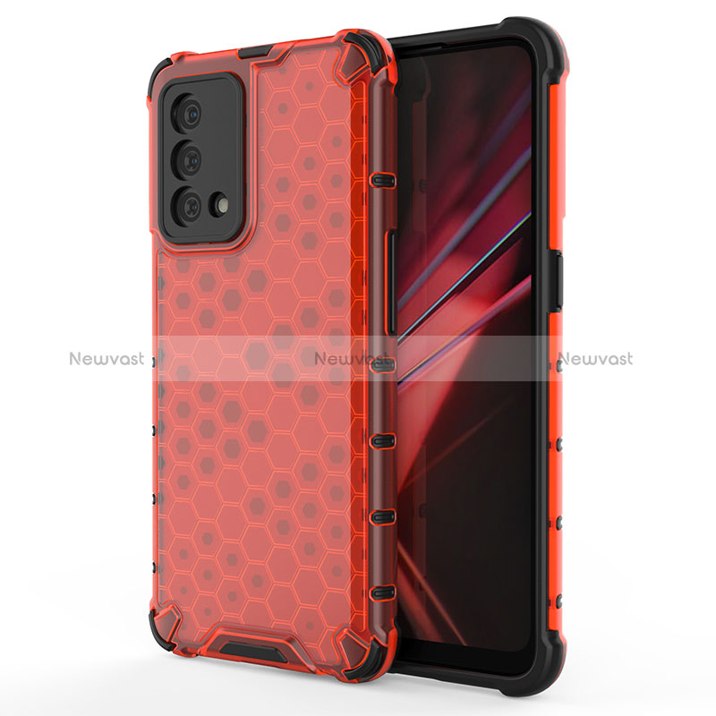 Silicone Transparent Frame Case Cover 360 Degrees AM1 for Oppo K9 5G Red