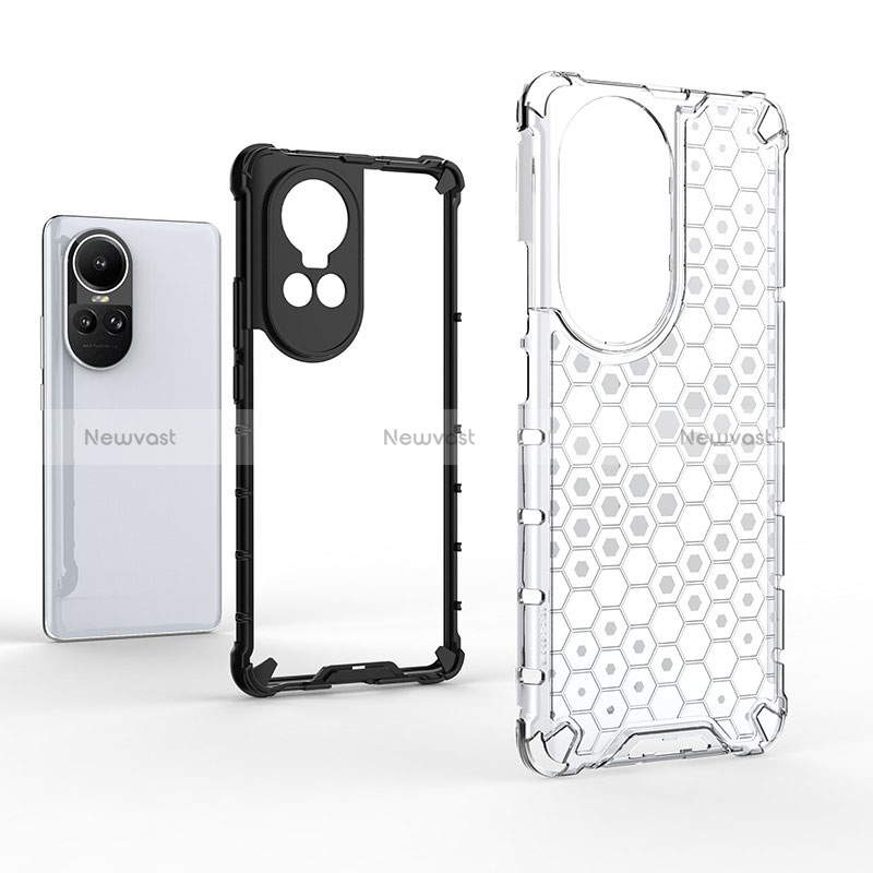 Silicone Transparent Frame Case Cover 360 Degrees AM1 for Oppo Reno10 5G