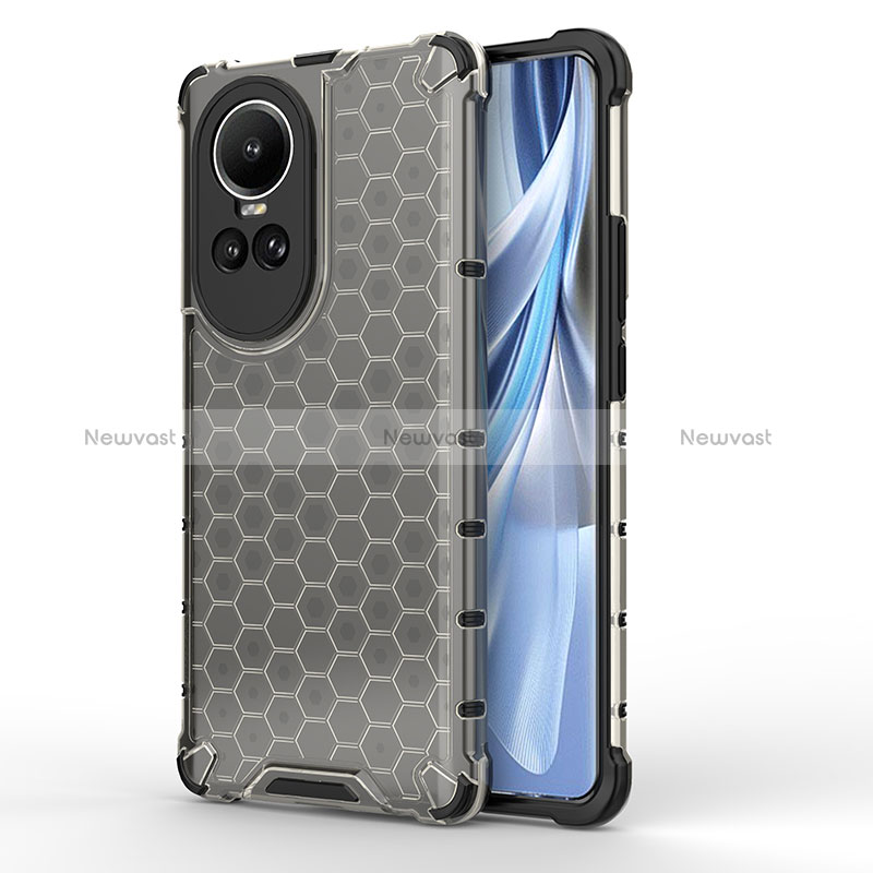 Silicone Transparent Frame Case Cover 360 Degrees AM1 for Oppo Reno10 Pro 5G Black